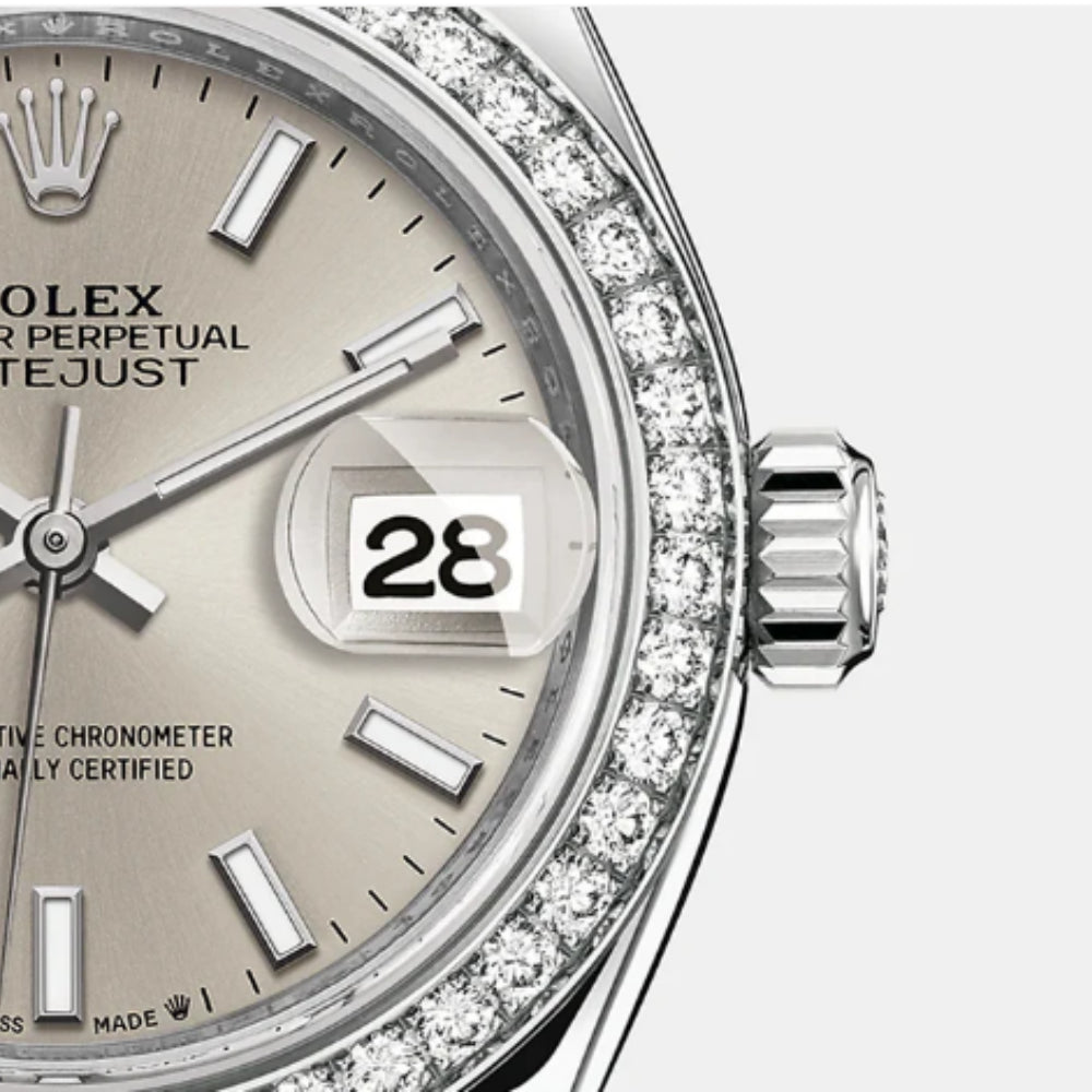 RL Lady-Datejust 28 Ref 279384RBR-0007 Oystersteel White Gold