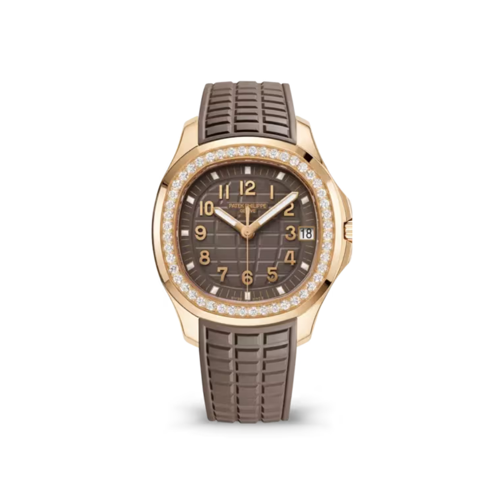 PP Aquanaut Luce Automatic Diamond Brown Dial Ladies Watch 5068R-001