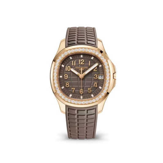 PP Aquanaut Luce Automatic Diamond Brown Dial Ladies Watch 5068R-001