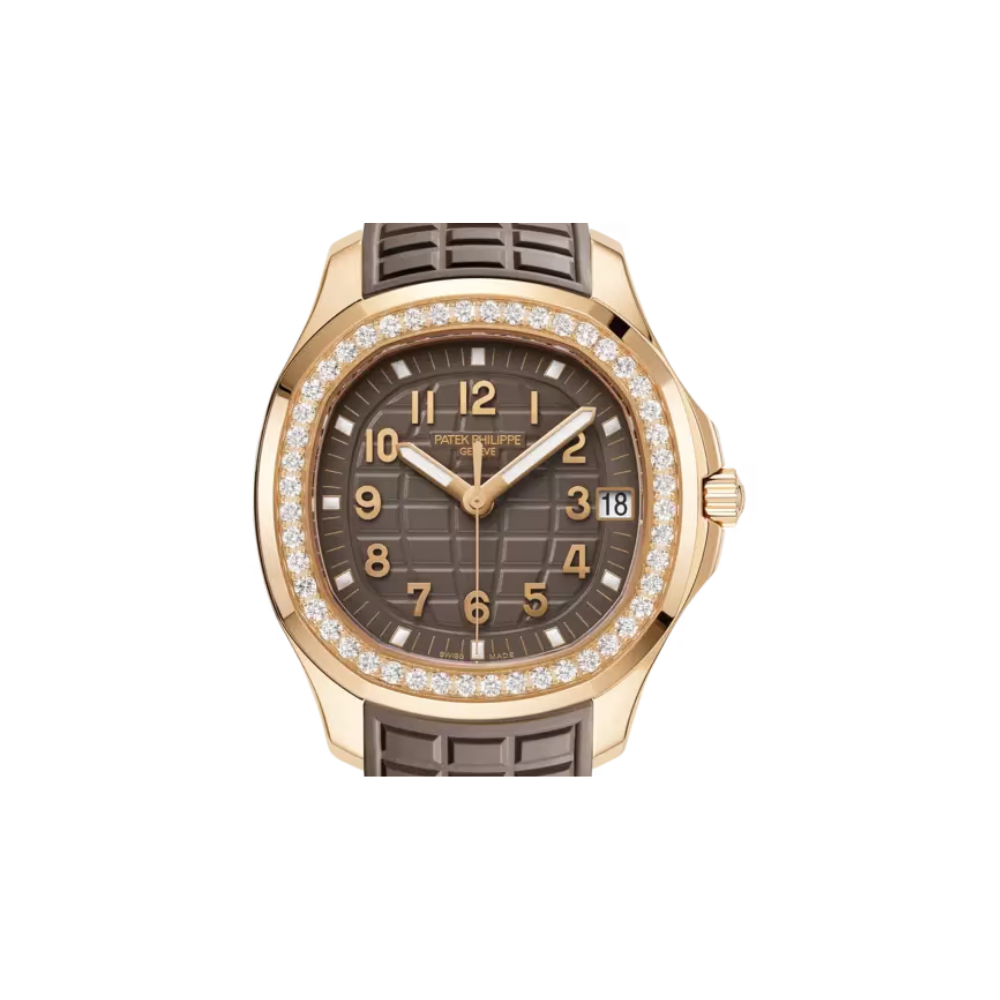 PP Aquanaut Luce Automatic Diamond Brown Dial Ladies Watch 5068R-001