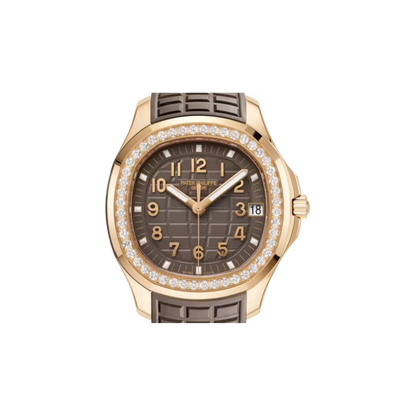 PP Aquanaut Luce Automatic Diamond Brown Dial Ladies Watch 5068R-001