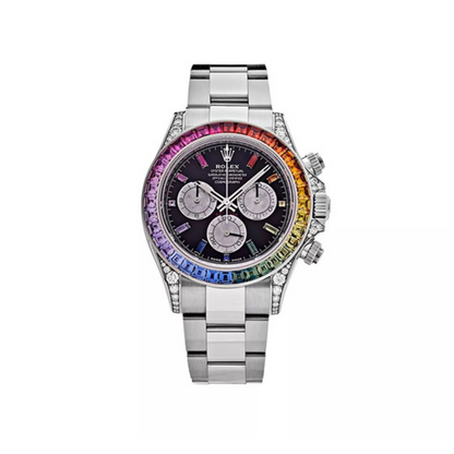 RL Daytona Rainbow Diamond Silver 40 mm