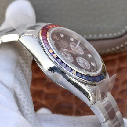 RL Daytona Rainbow Diamond Silver 40 mm